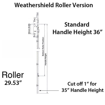 Weathershield Manual Version Lock Rollers at 29.53" & 35.82"